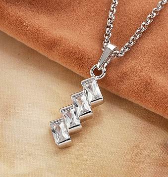 SEXY 27mm 4-STONE PENDANT + FREE CHAIN